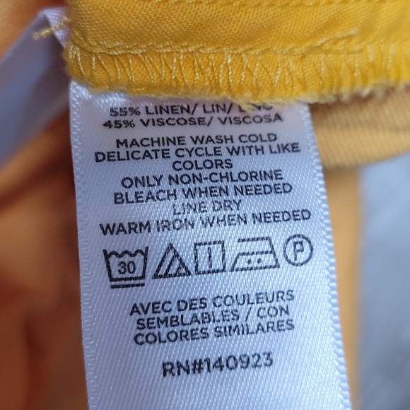 New Loft Yellow Linen Shorts Size Small - Picture 4 of 4